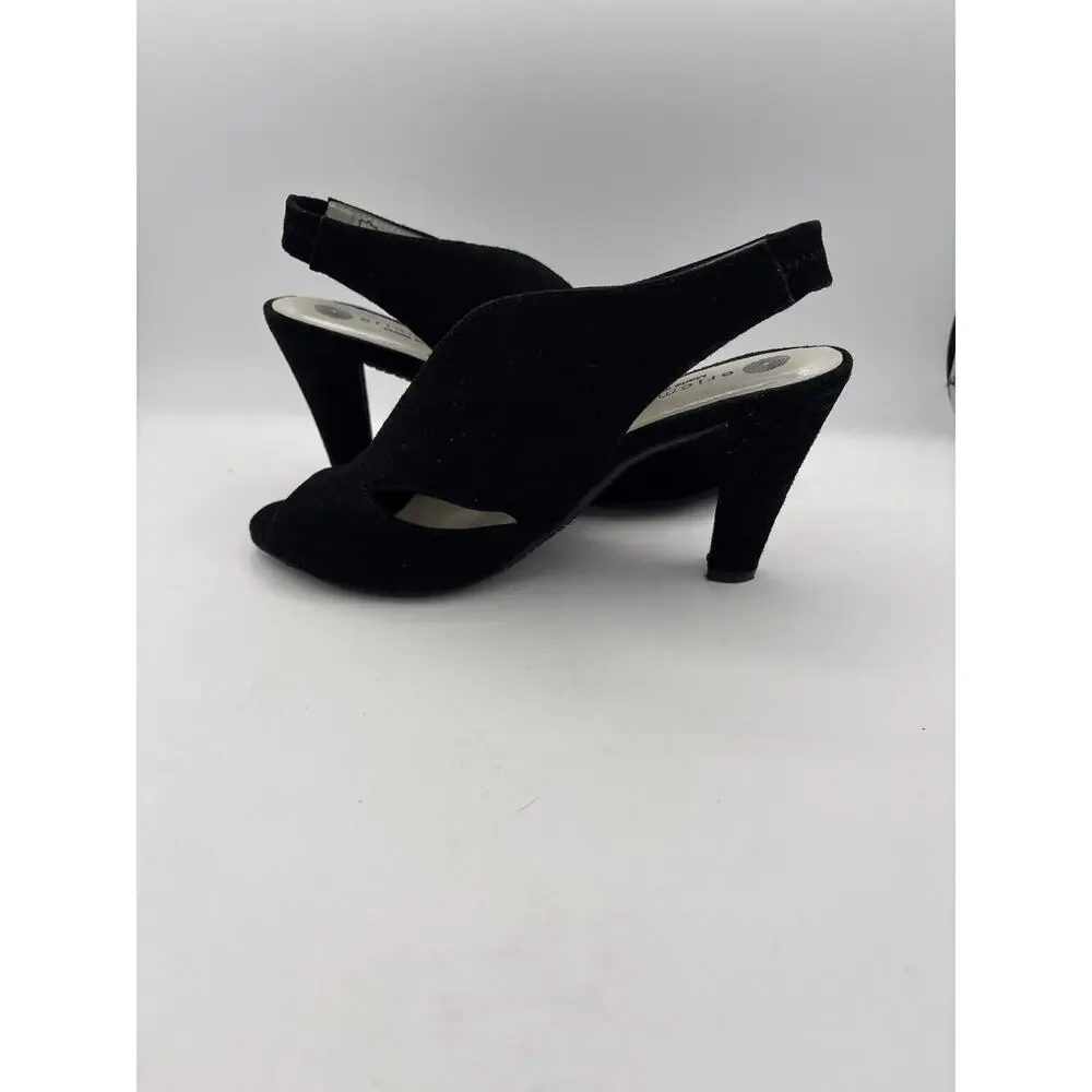 Women’s Eric Michael Size 8.5 Black Suede Slingback Pumps
